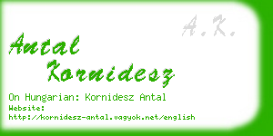 antal kornidesz business card